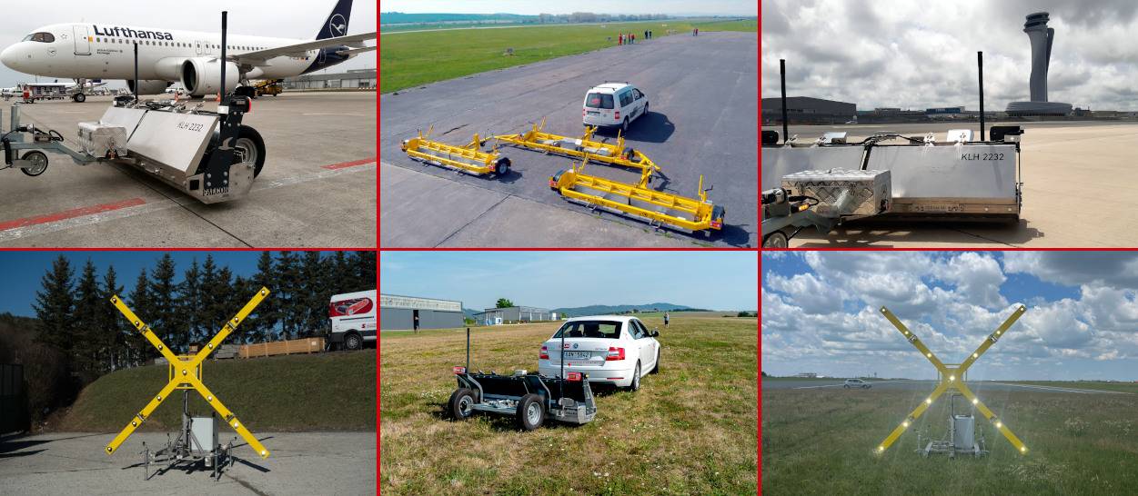 Tow behind magnetic sweeper for airports and portable lighted marker